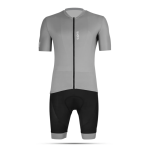 Qudra Cycling Jersey and Bib Tights Top with Short Pants Grey 059