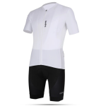 Qudra Cycling Jersey and Bib Tights Top with Short Pants White 062