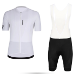 Qudra Cycling Jersey and Bib Tights Top with Short Pants White 062