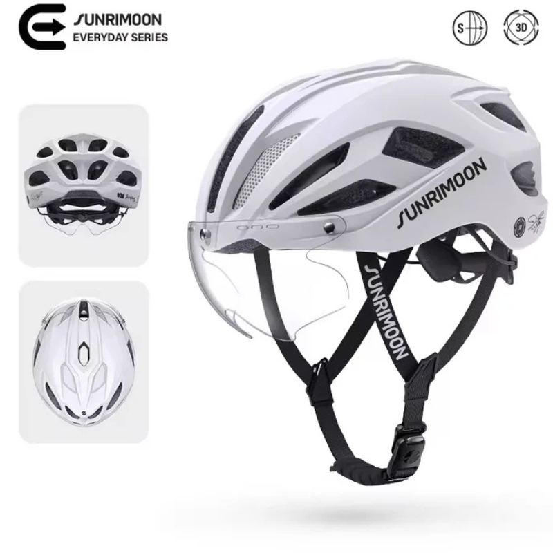 Sunrimoon Cycling Helmet with Photochromic Sunglasses and 3D Grid S79